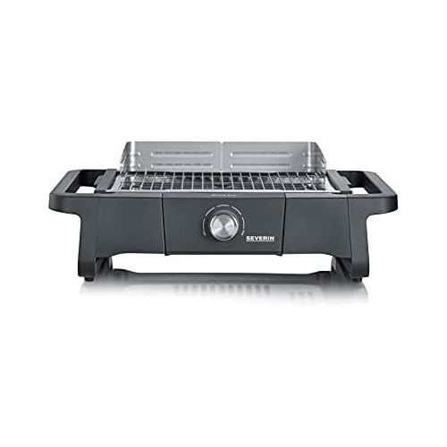  SEVERIN Style Evo PG 8123 Electric Grill for Indoor and Outdoor Use, Table Grill with Quick Grill Start up to 350 °C, Balcony Grill with Optimal Heat Distribution Black