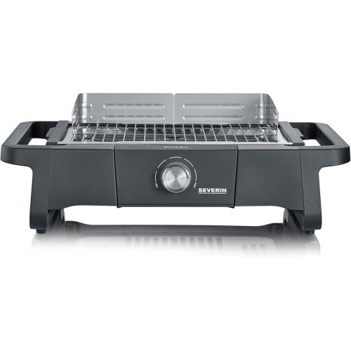  SEVERIN Style Evo PG 8123 Electric Grill for Indoor and Outdoor Use, Table Grill with Quick Grill Start up to 350 °C, Balcony Grill with Optimal Heat Distribution Black