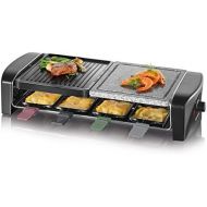 SEVERIN Raclette grill with natural grill stone and cast plate, approx. 1,400 W, incl. 8 pans, RG 9645