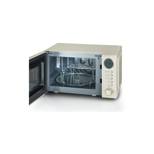  [아마존베스트]SEVERIN Retro microwave with grill function and 3 years warranty extension, approx. 20 l: approx. 700 W, grill function approx. 1000 W Attractive Retro Design Digital Multifunction Display