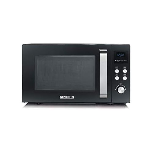  [아마존베스트]SEVERIN MW 7750 2-in-1 Microwave, 800 W with Grill Function, Includes Grill and Turntable, Diameter 24.5 cm, Black