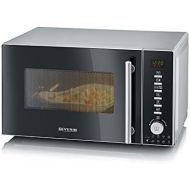 [아마존베스트]SEVERIN MW 7865 3-in-1 Microwave with Grill and Hot Air Function Including Turntable (Diameter 24.5 cm) and 2 Cooking Grates, 800 W, Silver/Black