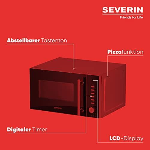  [아마존베스트]SEVERIN MW 7865 3-in-1 Microwave with Grill and Hot Air Function Including Turntable (Diameter 24.5 cm) and 2 Cooking Grates, 800 W, Silver/Black