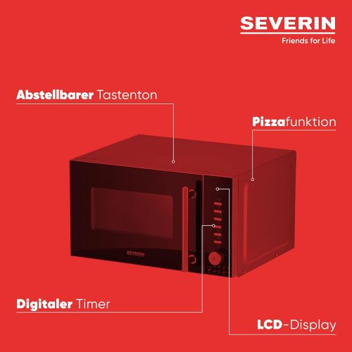  [아마존베스트]SEVERIN MW 7865 3-in-1 Microwave with Grill and Hot Air Function Including Turntable (Diameter 24.5 cm) and 2 Cooking Grates, 800 W, Silver/Black