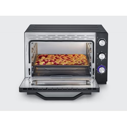  [아마존베스트]SEVERIN TO 2066 XXL Baking and Toast Oven, 60 Litre Cooking Space, 2,200 W, Includes Grill Grate, Baking Tray, Rotisserie and Pizza Stone, Black, High Temperature Paint