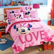 SEWCOLORS Best Quality - Bedding Sets - Lovely Pink Adult/Kids Minnie Bedding Set Girls Duvet Cover Bed Sheet...