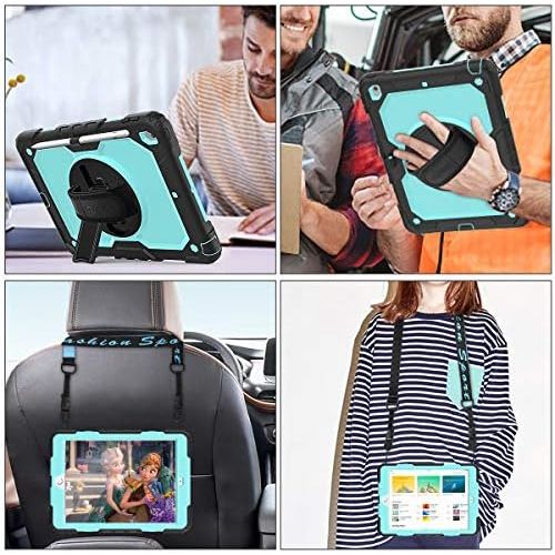  [아마존베스트]SEYMAC stock iPad 8th/7th Generation Case, New iPad 10.2 Case [Full-body] & [Shock Proof] Armor Protective Case with 360 Rotating Stand & Strap & Screen Protector for New iPad 8th/7th Gen 2020/