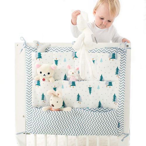  SF FS Baby Crib Nursery Diaper Bag Storage Stacker Hanging Organizer With 9 Pockets Baby Room Decor (White)