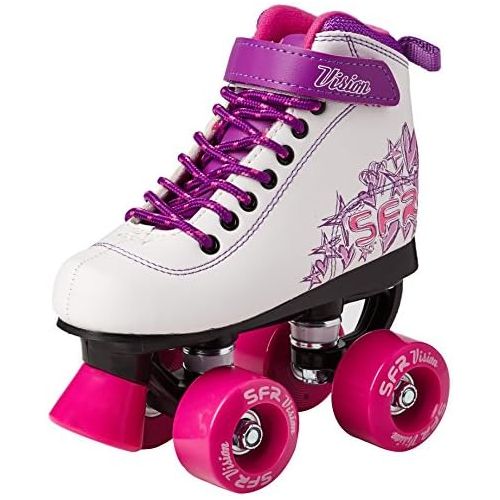  SFR Vision II Rollschuhe Disco Roller Kinder weiss-pink-Purple Madchen