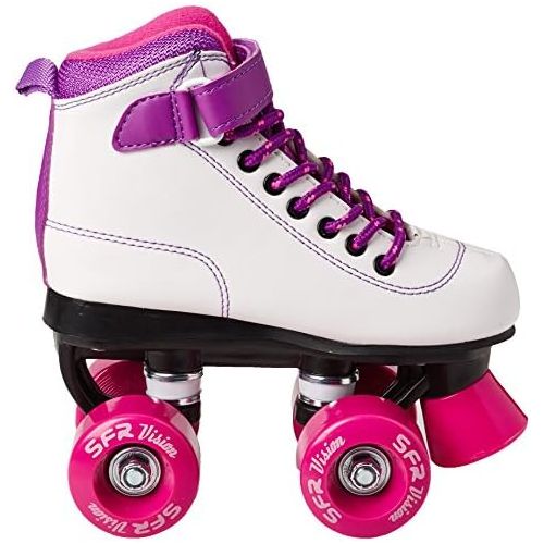  SFR Vision II Rollschuhe Disco Roller Kinder weiss-pink-Purple Madchen