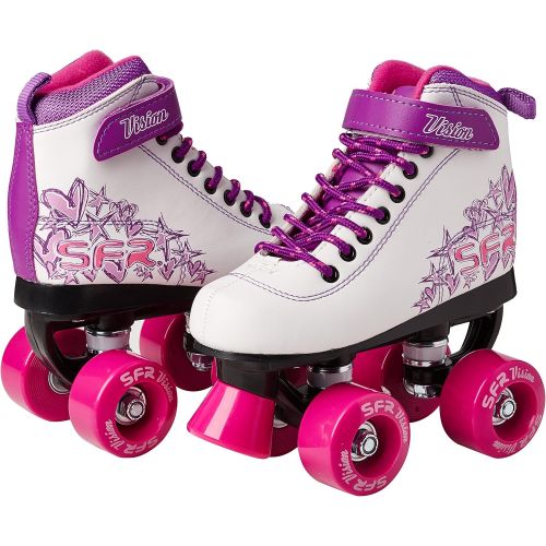  SFR Vision II Rollschuhe Disco Roller Kinder weiss-pink-Purple Madchen