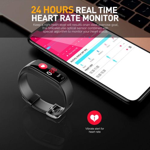  SFTRANS Fitness Tracker Smart Watch Activity Tracker Sports Band Bracelet Waterproof Bluetooth Wristband with Heart Rate Monitor Blood Pressure Pedometer Sleep Monitor Calorie Step