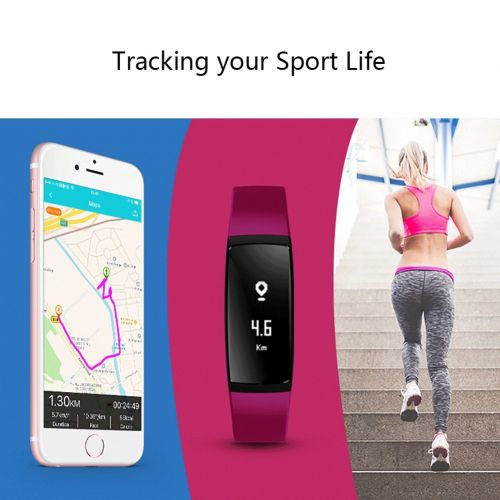  SFTRANS Fitness Tracker, Bluetooth 4.0 Waterproof Smart Bracelet with 0.87Touch Panel, Blood Pressure & Heart Rate Monitor, Pedometer, Sport Activity Tracker for iPhone Xs max/Xs/X/8/7, Sa