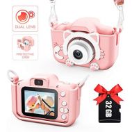 SGAINUL Kids Camera for Girls/Boys, 3-9 Year Old Toys for Girls/Boys, Christmas Birthday Gift for Age 6-9 Girls/Boys Kids Digital Dual Camera, Selfie Camera for Kids, 32GB Memory Card