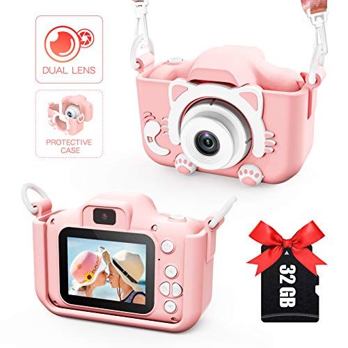  SGAINUL Kids Camera for Girls/Boys, 3-9 Year Old Toys for Girls/Boys, Christmas Birthday Gift for Age 6-9 Girls/Boys Kids Digital Dual Camera, Selfie Camera for Kids, 32GB Memory Card