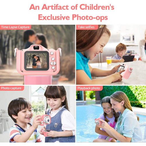  SGAINUL Kids Camera for Girls/Boys, 3-9 Year Old Toys for Girls/Boys, Christmas Birthday Gift for Age 6-9 Girls/Boys Kids Digital Dual Camera, Selfie Camera for Kids, 32GB Memory Card