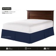 SGI bedding 550 TC Egyptian Cotton Bedding 1X Bed Skirt 10 Inch Drop Full (54X75) Navy Blue Solid