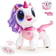 SGILE Unicorn Toy for Girls Robot Pet for Kids Age 3 4 5 6 7 8 Years with Music Dance Walk and Interactive Gesture Sense Program Treats, Preschool STEM Learning Remote Control Toy for Toddler Pink