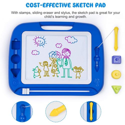  [아마존 핫딜]  [아마존핫딜]SGILE Magnetic Drawing Board Toy for Kids, Large Doodle Board Writing Painting Sketch Pad, Blue