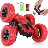 [아마존 핫딜] [아마존핫딜]SGILE RC Stunt Car Toy, Remote Control Car with 2 Sided 360 Rotation for Boy Kids Girl, Red