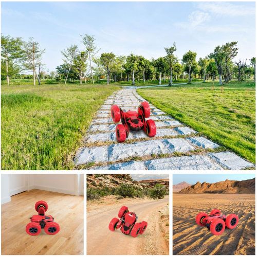  [아마존 핫딜] [아마존핫딜]SGILE RC Stunt Car Toy, Remote Control Car with 2 Sided 360 Rotation for Boy Kids Girl, Red