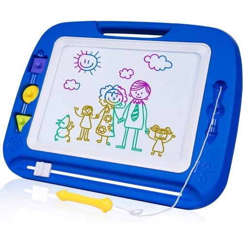  [아마존베스트]SGILE Magnetic Drawing Board Toy for Kids, Large Doodle Board Writing Painting Sketch Pad, Blue