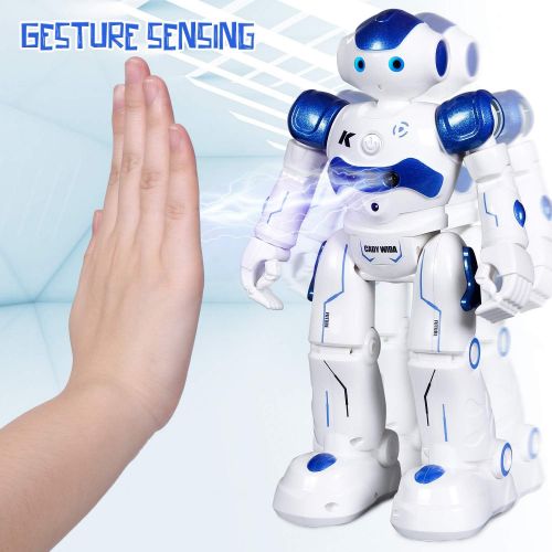  [아마존베스트]SGILE RC Robot Toy, Gesture Sensing Remote Control Robot for Kid 3-8 Year Birthday Gift Present, Blue