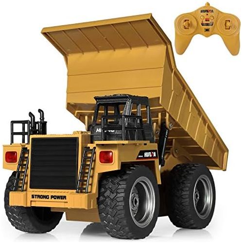  SGILE RC Remote Control Truck ,1:18 Dump Truck Construction Vehicle Toy, 2.4Ghz 6 Channel Full Function Truck Toy for Kids, Boys and Girls