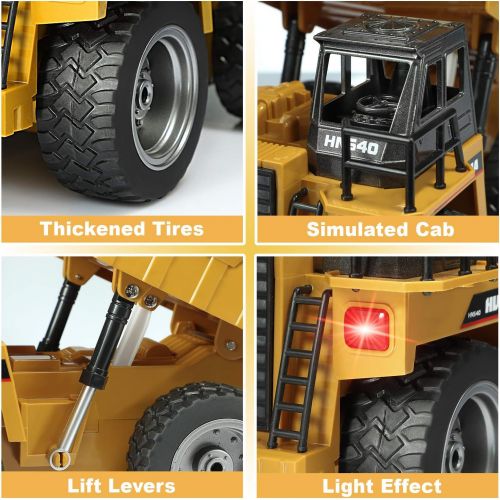  SGILE RC Remote Control Truck ,1:18 Dump Truck Construction Vehicle Toy, 2.4Ghz 6 Channel Full Function Truck Toy for Kids, Boys and Girls