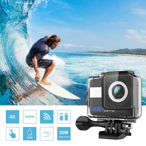  Action Sport Kamera 4K ,SGODDE Unterwasser 30M Action Cam mit 2 wiederaufladbaren Batterien,1080p Full HD, 170° Weitwinkel,WIFI Fernbedienung ,2.31 Display, Touchscreen ,Anti-Shake