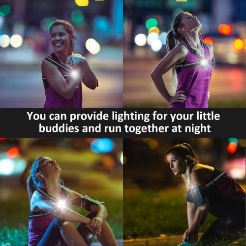  [아마존 핫딜] SGODDE Outdoor Night Running Lights, LED Chest Run Light with 120° Adjustable Beam, Safety Back Warning with Rechargeable Battery for Camping, Hiking, Running, Jogging, Outdoor Adv