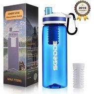 [아마존베스트]SGODDE Water Filter Bottles, 2019 Latest Filtered Water Bottle Filter Straw BPA Free for Hiking, Camping, Backpacking and Travel