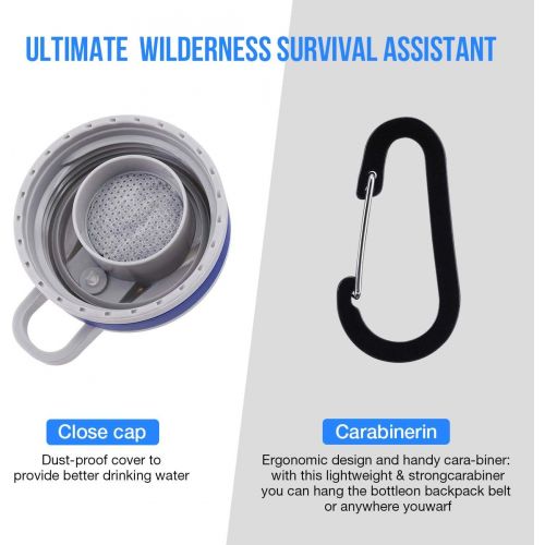  [아마존베스트]SGODDE Water Filter Bottles, 2019 Latest Filtered Water Bottle Filter Straw BPA Free for Hiking, Camping, Backpacking and Travel