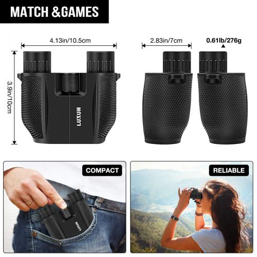  SGODDE Compact Binoculars for Adult Kids 10x25 Waterproof Binocular Weak Light Night Vision Folding High Powered Clear Binoculars Lightweight Bird Watching