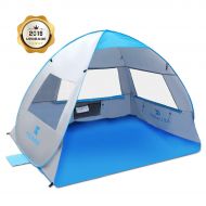 SGODDE Large Pop Up Beach Tent 2019 New Anti UV Sun Shelter Tents Portable Automatic Baby Beach Tent Instant Easy Outdoor Cabana for 3-4 Persons for Family Adults