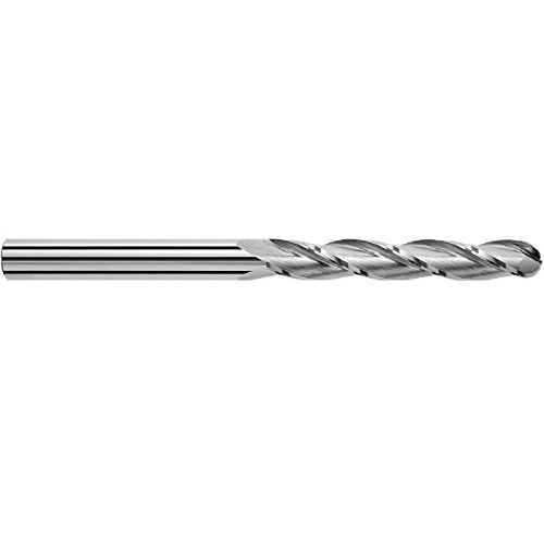  SGS 43596 5XLMB 3 Flute Ball End General Purpose End Mill, Uncoated, 25 mm Cutting Diameter, 75 mm Cutting Length, 25 mm Shank Diameter, 150 mm Length