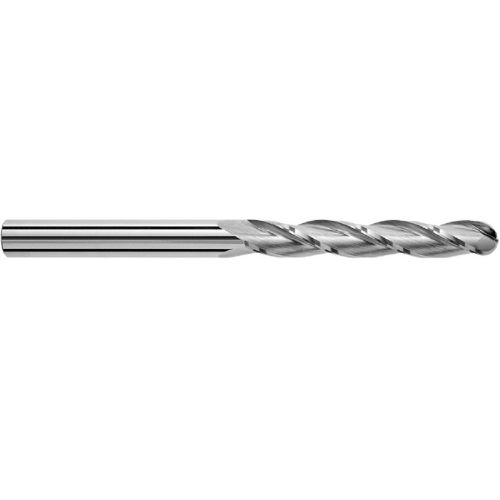  SGS 43596 5XLMB 3 Flute Ball End General Purpose End Mill, Uncoated, 25 mm Cutting Diameter, 75 mm Cutting Length, 25 mm Shank Diameter, 150 mm Length