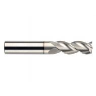 SGS 34801 End Mill, Carbide TiB2 Coated HP, 12 x 1-14 LOC x 3-14 OAL x 12 Shank, 0.030 Corner Radius, 3 Flutes