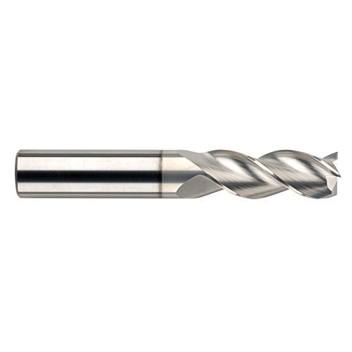  SGS 34807 End Mill, Carbide TiB2 Coated HP, 34 x 1-58 LOC x 4 OAL x 34 Shank, 0.030 Corner Radius, 3 Flutes