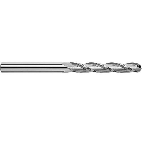  SGS 49591 5XLMB 3 Flute Ball End General Purpose End Mill, Titanium Nitride Coating, 14 mm Cutting Diameter, 75 mm Cutting Length, 14 mm Shank Diameter, 150 mm Length