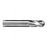 SGS 40182 1MB 4 Flute Ball End General Purpose End Mill, Uncoated, 20 mm Cutting Diameter, 38 mm Cutting Length, 20 mm Shank Diameter, 100 mm Length