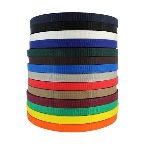  SGT KNOTS Polypropylene Webbing (1 inch - 2 inch) Lightweight (LW), or Heavyweight (HW) - Polypro Flat Rope - for Backpacks, Duffel Bags, Accessory and Cargo Straps, and More (1 Ya