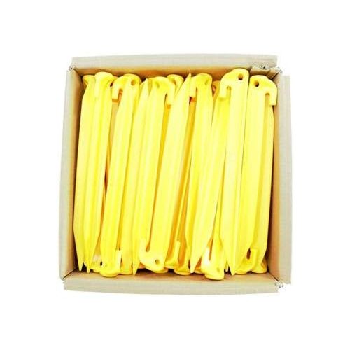  SGT KNOTS Large Tent Stakes - 9 Inch. Heavy Duty Camping Stakes for Tents - Yellow Canopy Stakes, Plastic Tent Garden Stakes - Professional Grade Stakes for Hiking, Gardening, Back