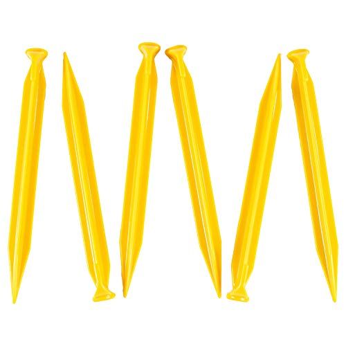  SGT KNOTS Large Tent Stakes - 9 Inch. Heavy Duty Camping Stakes for Tents - Yellow Canopy Stakes, Plastic Tent Garden Stakes - Professional Grade Stakes for Hiking, Gardening, Back