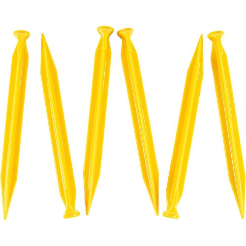  SGT KNOTS Large Tent Stakes - 9 Inch. Heavy Duty Camping Stakes for Tents - Yellow Canopy Stakes, Plastic Tent Garden Stakes - Professional Grade Stakes for Hiking, Gardening, Back