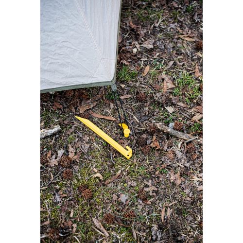  SGT KNOTS Large Tent Stakes - 9 Inch. Heavy Duty Camping Stakes for Tents - Yellow Canopy Stakes, Plastic Tent Garden Stakes - Professional Grade Stakes for Hiking, Gardening, Back