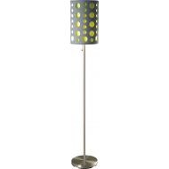 SH Lighting Retro Dual Shade Floor Lamp - Features Grey Outer Shade & Green Inner Shade - 62 Tall Great for Living Rooms or Bedrooms (GY/GN)