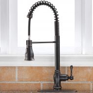 SHACO Antique Single Handle Pull Down Sprayer Oil Rubbed Bronze Kitchen Faucet, Kitchen Faucet Bronze with Deck Plate