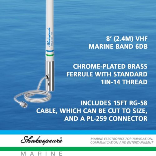  [아마존베스트]Shakespeare 5101Centennial White 8VHF Marine Antenna