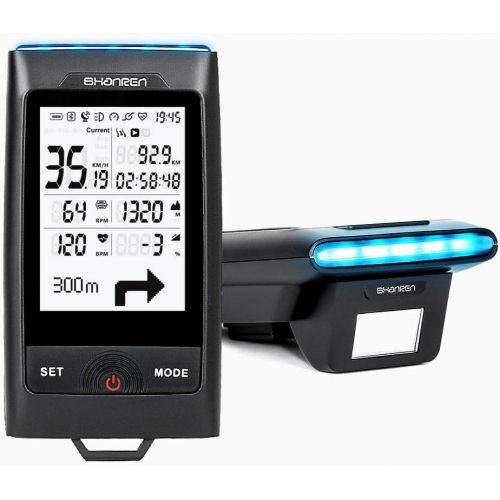 [아마존베스트]SHANREN GPS Bike Computer Di-Pro Built-in Front Light Bluetooth ANT+ Wireless Bike Computer Speedometer and Odometer, Rechargeable Cycling Computer for Most Bikes